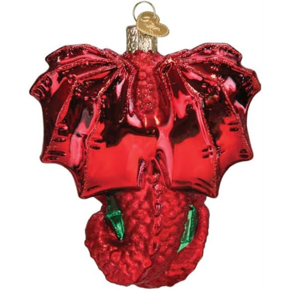 Old World Christmas Blown Glass Ornament for Christmas Tree, Dungeons & Dragons Red Dragon