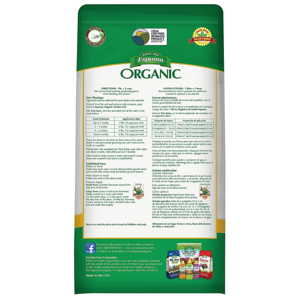 Espoma Organic Tree-tone 6-3-2 All-Natural Tree Food for Growth and Fruiting