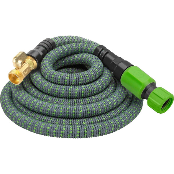 HydroTech Expandable Burst Proof Garden Hose with Heavy Duty Brass Valve, 50ft