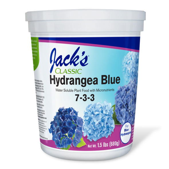 Jack's Classic Hydrangea Blue 7-3-3 Water Soluble Planter Food with Micronutrients, 1.5lbs