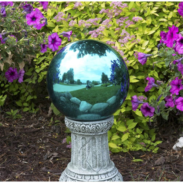 Echo Valley Smooth and Shiny Gazing Globe for Home, Garden, or Patio Decoration, Teal, 10in