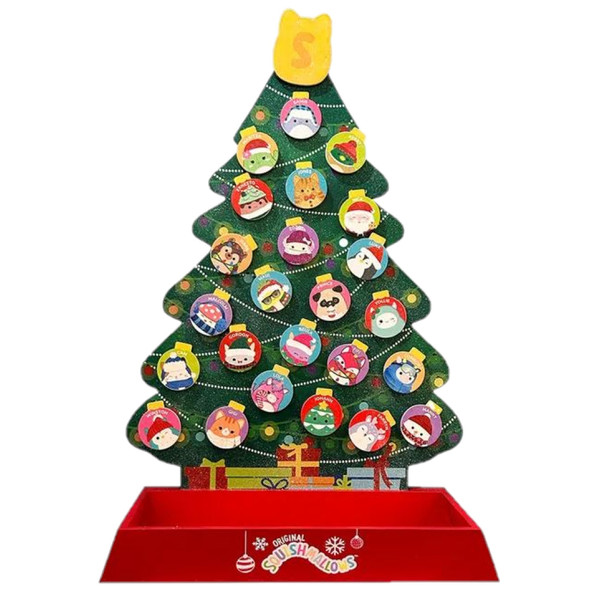 Kurt Adler Tabletop Advent Calendar, Squishmallows Character Christmas Tree, 16"