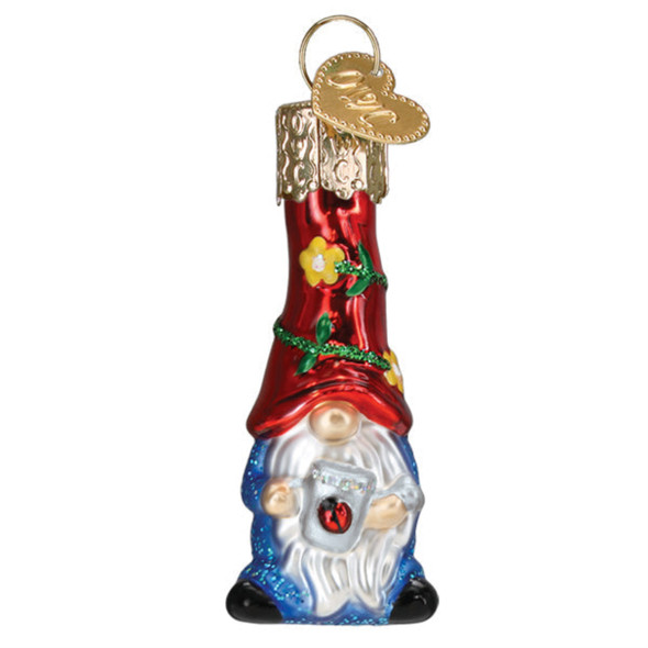 Old World Christmas Blown Glass Ornament for Christmas Tree, Mini Garden Gnome