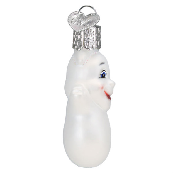 Old World Christmas Blown Glass Ornament for Halloween, Mini Ghost