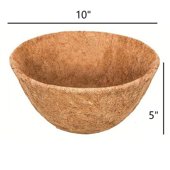Panacea Round Coco Fiber Liner Insert for Outdoor Hanging Planters & Baskets, 10"