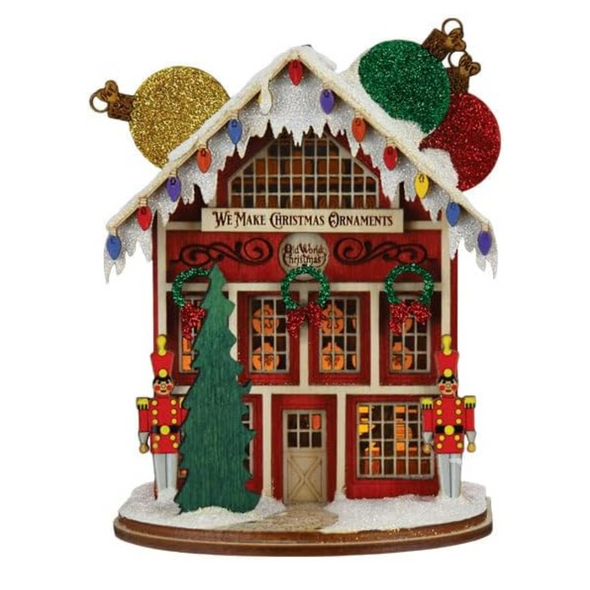 Old World Christmas Wooden Ginger Cottages Ornament, Ornament Maker's Shop