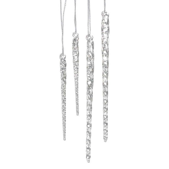 Kurt Adler Twisted Clear Glass Crystal Icicle Ornaments, 24-Piece Set Kurt Adler Twisted Clear Glass Crystal Icicle Ornaments, 24-Piece Set