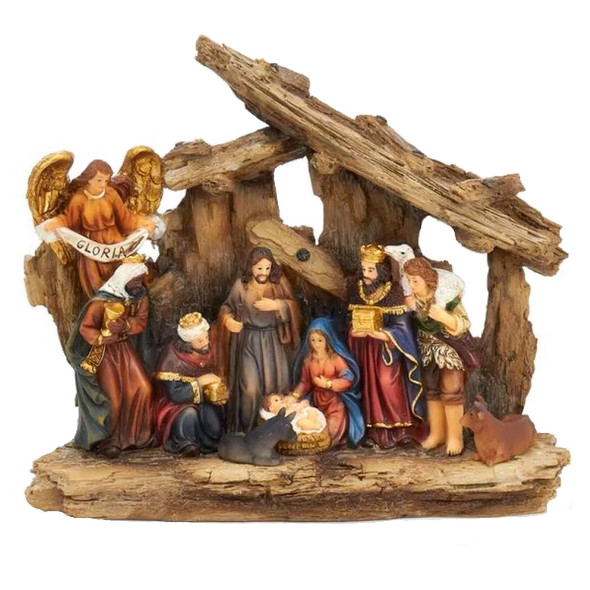 Kurt Adler Christmas Nativity Scene Table Piece Decoration, 7in
