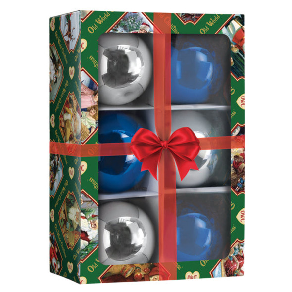 Old World Christmas Blown Glass Ornaments, Twilight, 3.5in (Pack of 6)