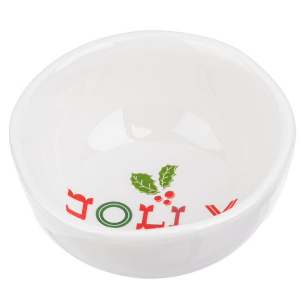 Ganz Holiday Ceramic Tidbit Decoration Bowls, Nice, Good, Naughty, & Jolly (Pack of 4)
