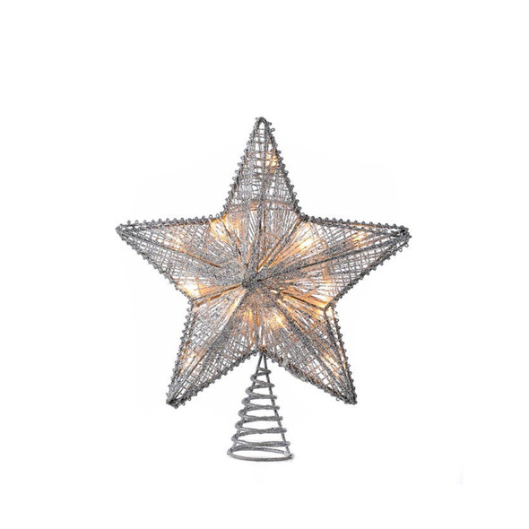 Kurt Adler UL 20-Light Silver Star Treetop for Christmas Tree, 10" Kurt Adler UL 20-Light Silver Star Treetop for Christmas Tree, 10"