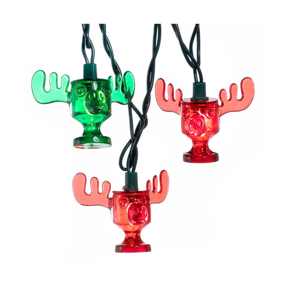 Kurt Adler Indoor/Outdoor Novelty Light Set, National Lampoon Christmas Vacation Wally World Moose Mugs, 9'