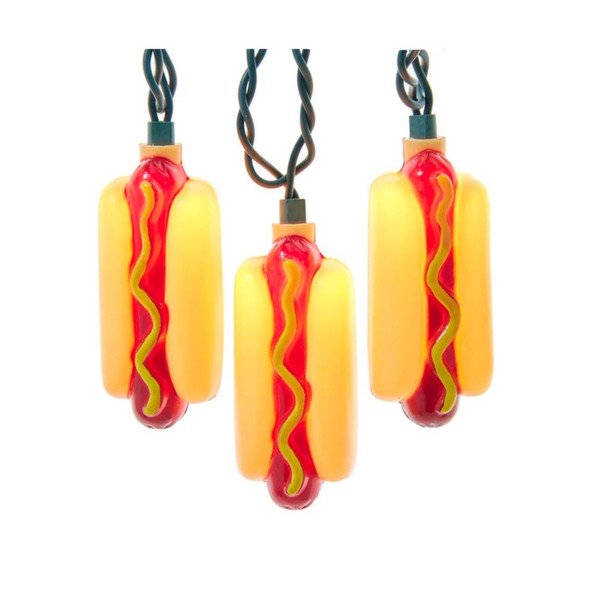 Kurt Adler Indoor Outdoor Novelty Light Set, Hot Dogs, 12ft