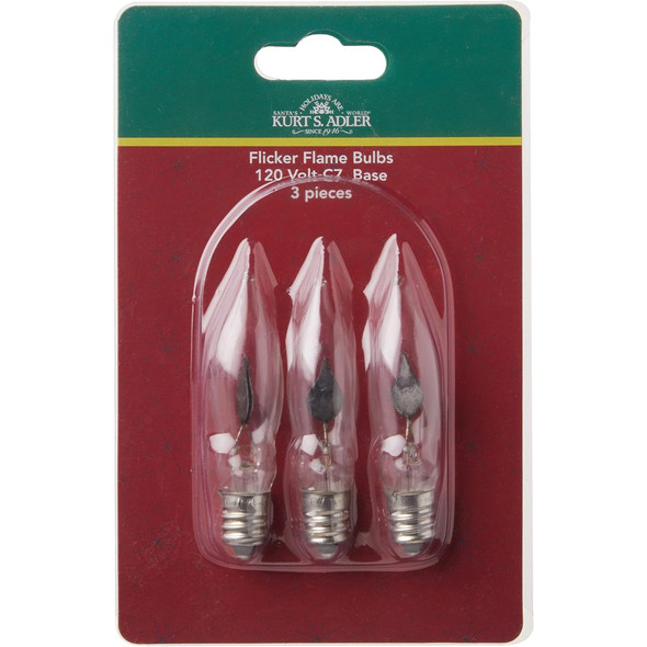Kurt Adler Replacement Flickering Light Bulbs for UL0702 and UL0740 (Pack of 3)