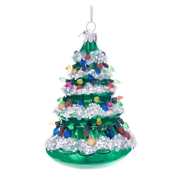 Kurt Adler Noble Gems Glass Ornament for Christmas Tree, Decorated Christmas Tree