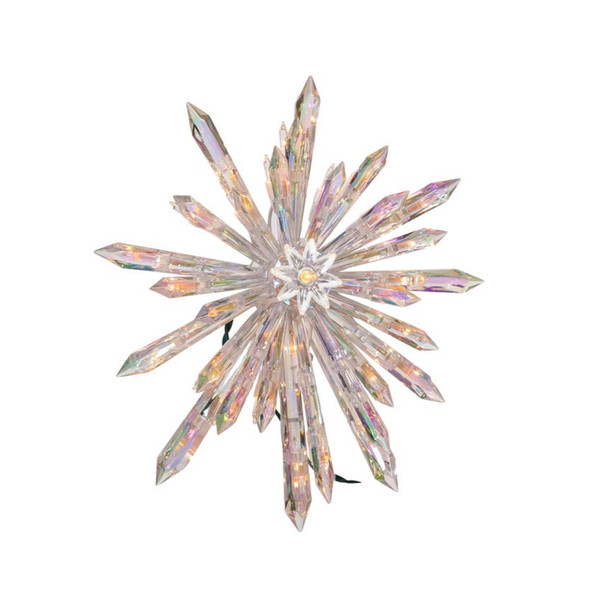 Kurt Adler UL 30-Light Crystal Snowflake Christmas Treetop, 11.25"