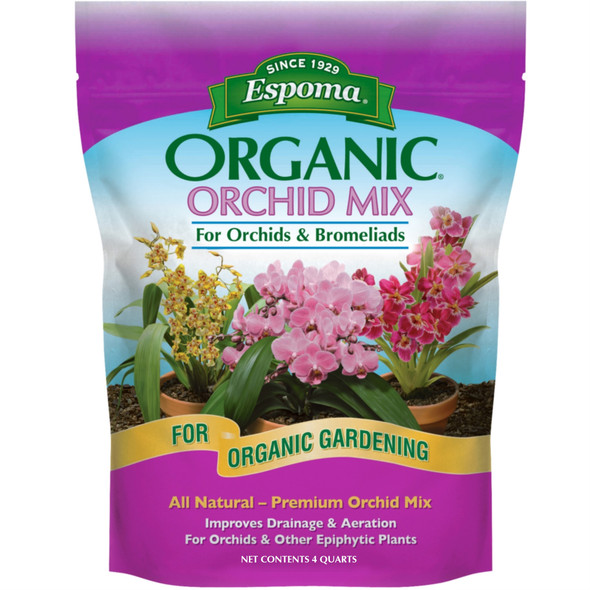 Espoma Orchid Mix for Orchids and Epiphytic Plants, for Organic Gardening, 4qt