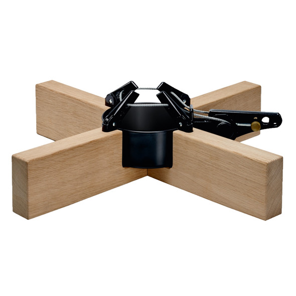 KRINNER Kopenhagen Modern Christmas Tree Stand, Oak Brown - Foot Pedal Setup for 8 Foot Trees