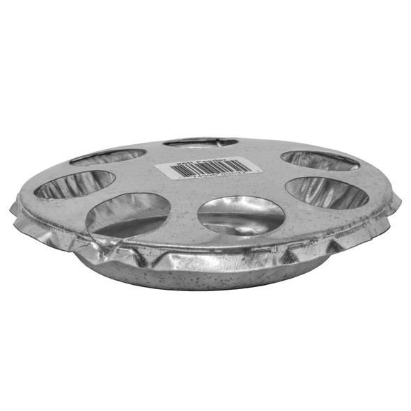 FARM-TUFF Round Galvanized Metal Baby Chick Poultry Feeder for Dry Feed & Water, 6in