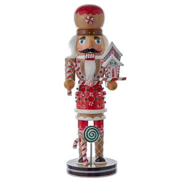 Kurt Adler Wooden Hollywood Nutcracker Collection, Gingerbread, 12in
