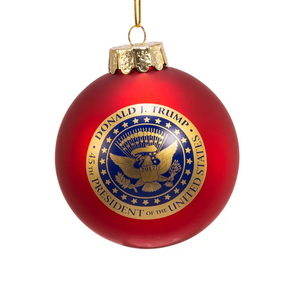 Kurt Adler President Trump Glass Ball Christmas Ornament, 80mm