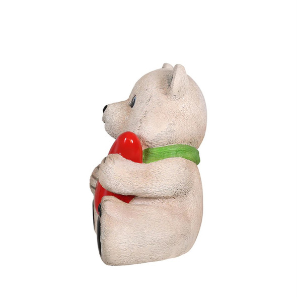 Garden Elements Christmas Table Piece, Baby Polar Bear with Light Bulb, 24"