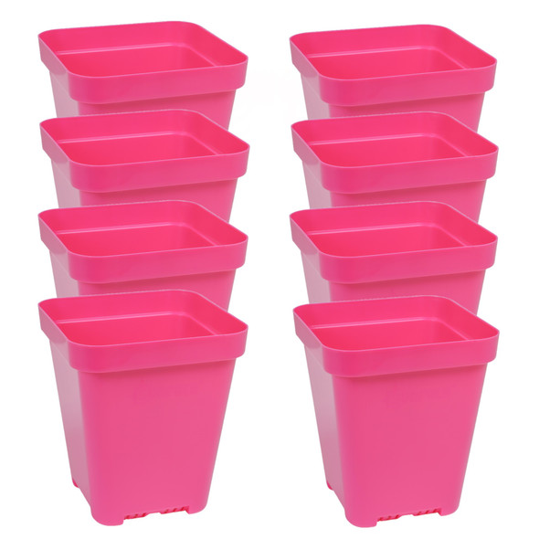 SUNPACK 5" x 5" Heavy Duty Seed Starting Square Insert Pot, 6" (Pack of 8)