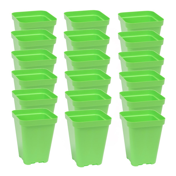 SUNPACK 3.3" x 3.3" Heavy Duty Seed Starting Square Insert Pot, 4" (Pack of 18)