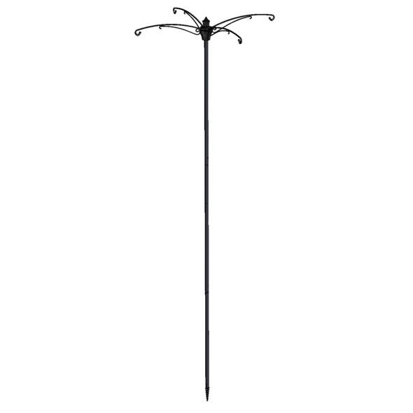 Brome BirdsUP Versa 4 Bird Feeder Pole Kit, 4-Arm Hanging Station, Black