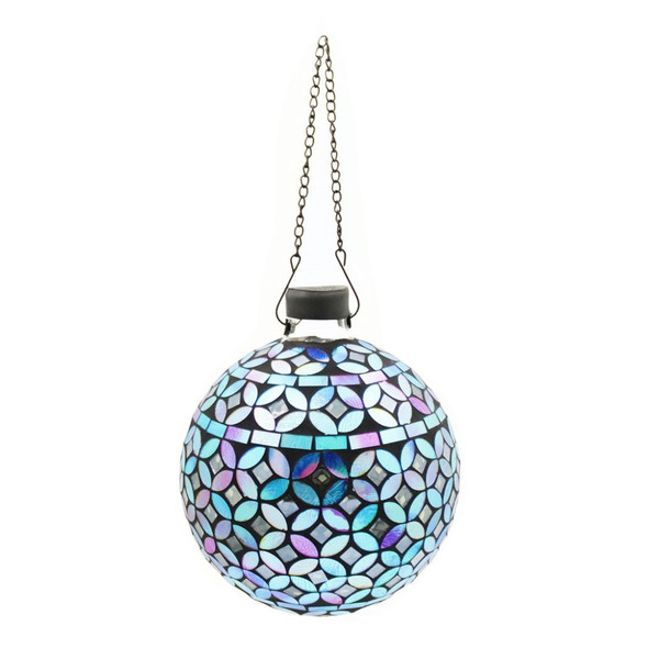 Very Cool Stuff Mosaic Glass Gazing Globe with Hanging Chain, Blue & Purple Geometric Tile, 10in Very Cool Stuff Mosaic Glass Gazing Globe with Hanging Chain, Blue & Purple Geometric Tile, 10in