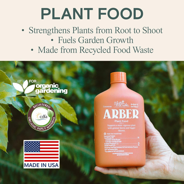 Arber Organic Plant Food 3-2-1 Indoor/Outdoor Fertilizer Concentrate, 1 Pint
