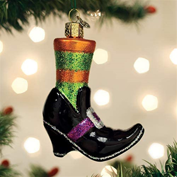 Old World Christmas Glass Blown Ornament for Tree, Witches Shoe