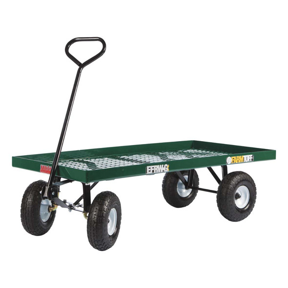 FARM-TUFF Durable Metal Deck Garden Wagon Utility Cart with