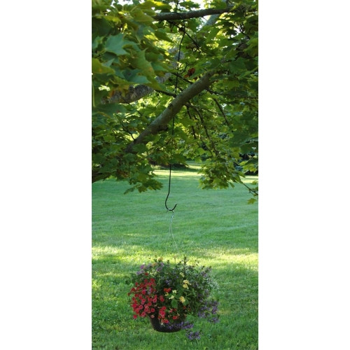 Hookery Black Powder-Coated Steel S-Extension Tree Hook for Outdoor Hanging Decor — 48"