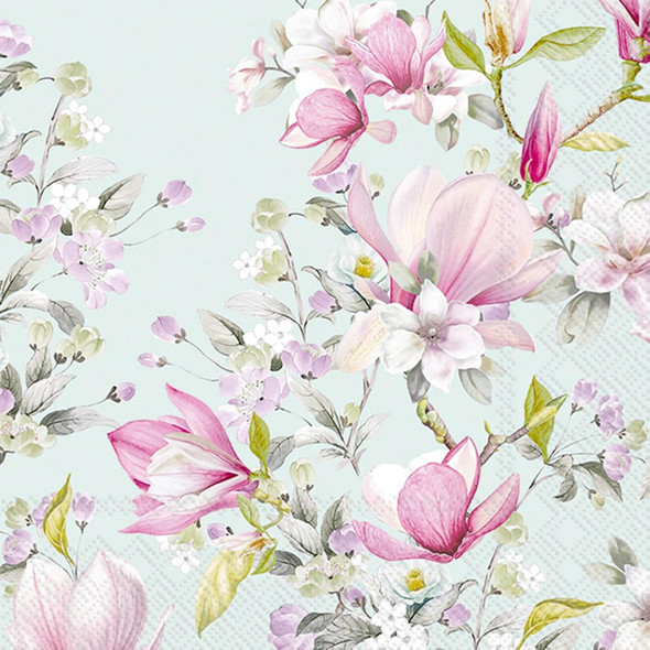 Boston International IHR 3-Ply Paper Lunch Napkins, 6.5" x 6.5", Romantic Magnolia (Pack of 20) Boston International IHR 3-Ply Paper Lunch Napkins, 6.5" x 6.5", Romantic Magnolia (Pack of 20)