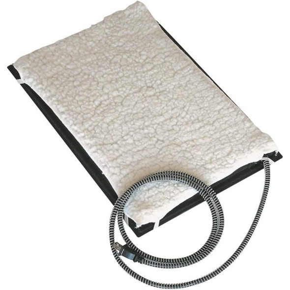 Farm Innovators Plastic Heated Pet Mat with Fleece Cover and Heavy Duty Anti Chew Cord Protector