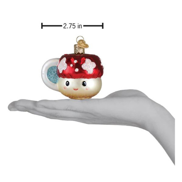 Old World Christmas Blown Glass Ornament for Christmas Tree, Mushroom Coffee