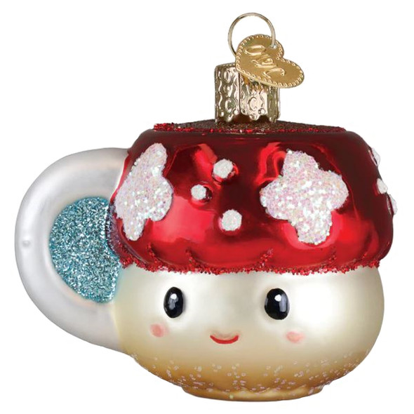 Old World Christmas Blown Glass Ornament for Christmas Tree, Mushroom Coffee