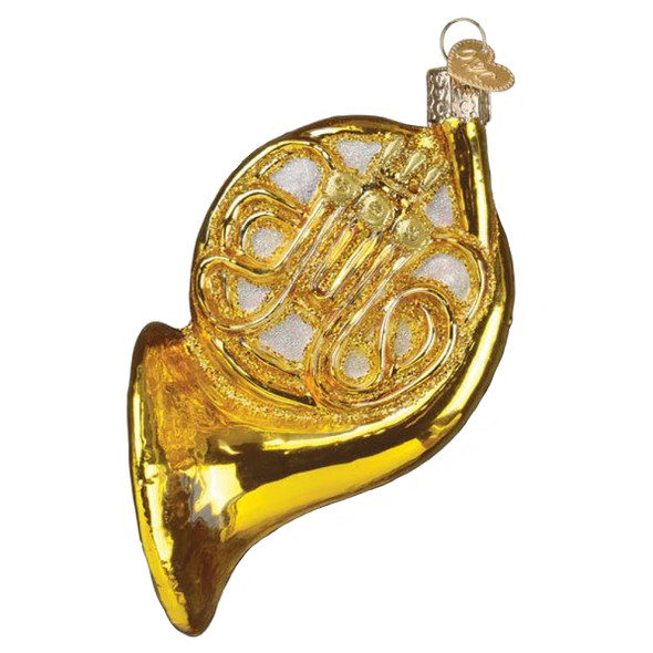 Old World Christmas Blown Glass Ornament for Christmas Tree, French Horn