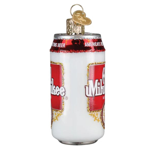 Old World Christmas Blown Glass Ornament for Christmas Tree, Old Milwaukee Beer Can