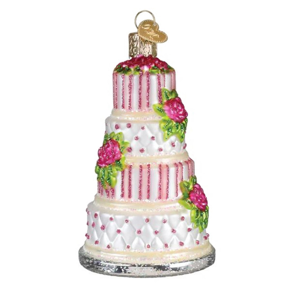 Old World Christmas Blown Glass Ornament for Christmas Tree, Elegant Wedding Cake