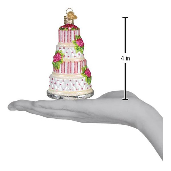 Old World Christmas Blown Glass Ornament for Christmas Tree, Elegant Wedding Cake