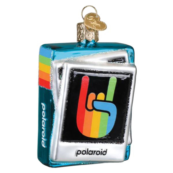 Old World Christmas Blown Glass Ornament for Christmas Tree, Polaroid Film Box