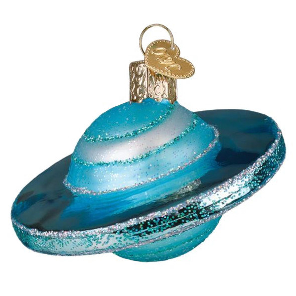 Old World Christmas Blown Glass Ornament for Christmas Tree, Planet Uranus