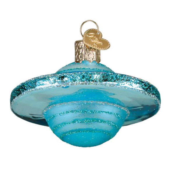 Old World Christmas Blown Glass Ornament for Christmas Tree, Planet Uranus