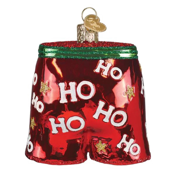 Old World Christmas Blown Glass Ornament for Tree, Holiday Boxer Shorts