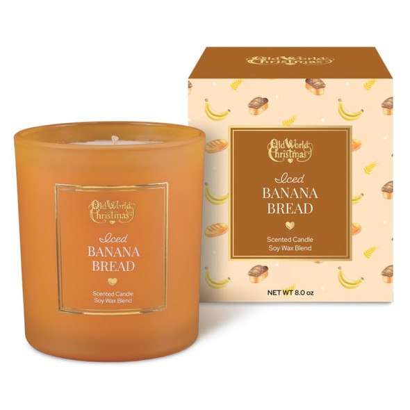 Old World Christmas Soy Wax Blend Candle, Iced Banana Bread, 8oz