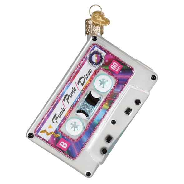 Old World Christmas Blown Glass Ornament, I Love the 70's Music Tape