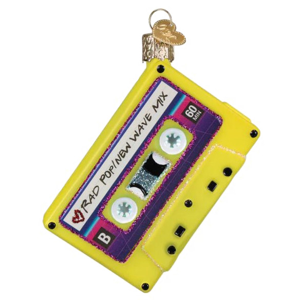 Old World Christmas Blown Glass Ornament, I Love the 80's Music Tape
