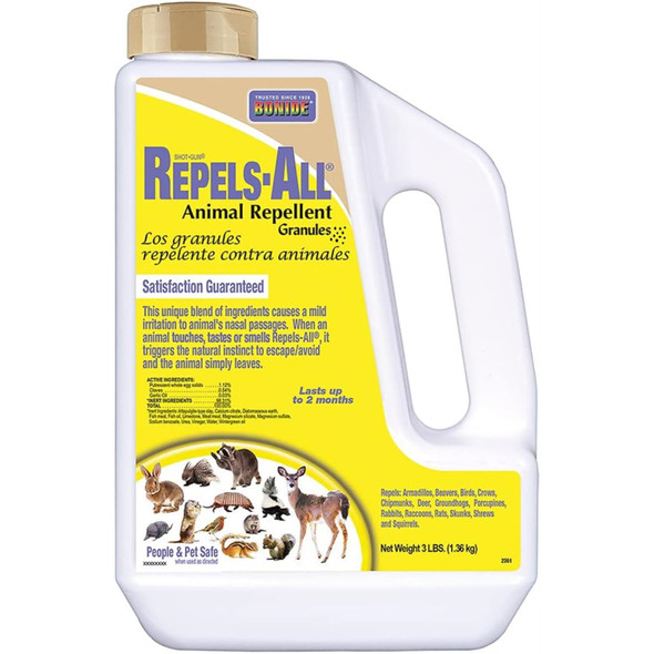 Bonide Products Repels-All Granules Animal Repellent, 3 lb